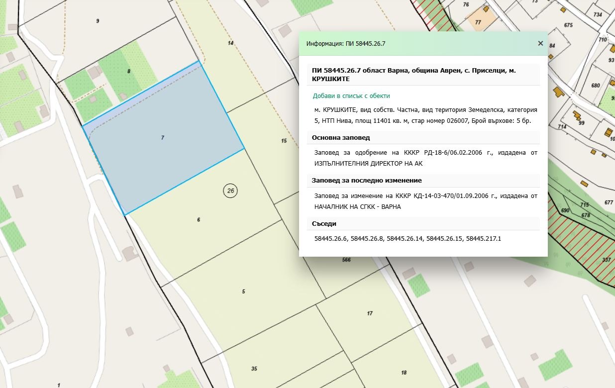 Продава ПАРЦЕЛ, гр. Варна, м-т Крушките