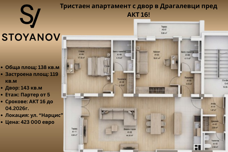 Продава 3-СТАЕН, гр. София, Драгалевци