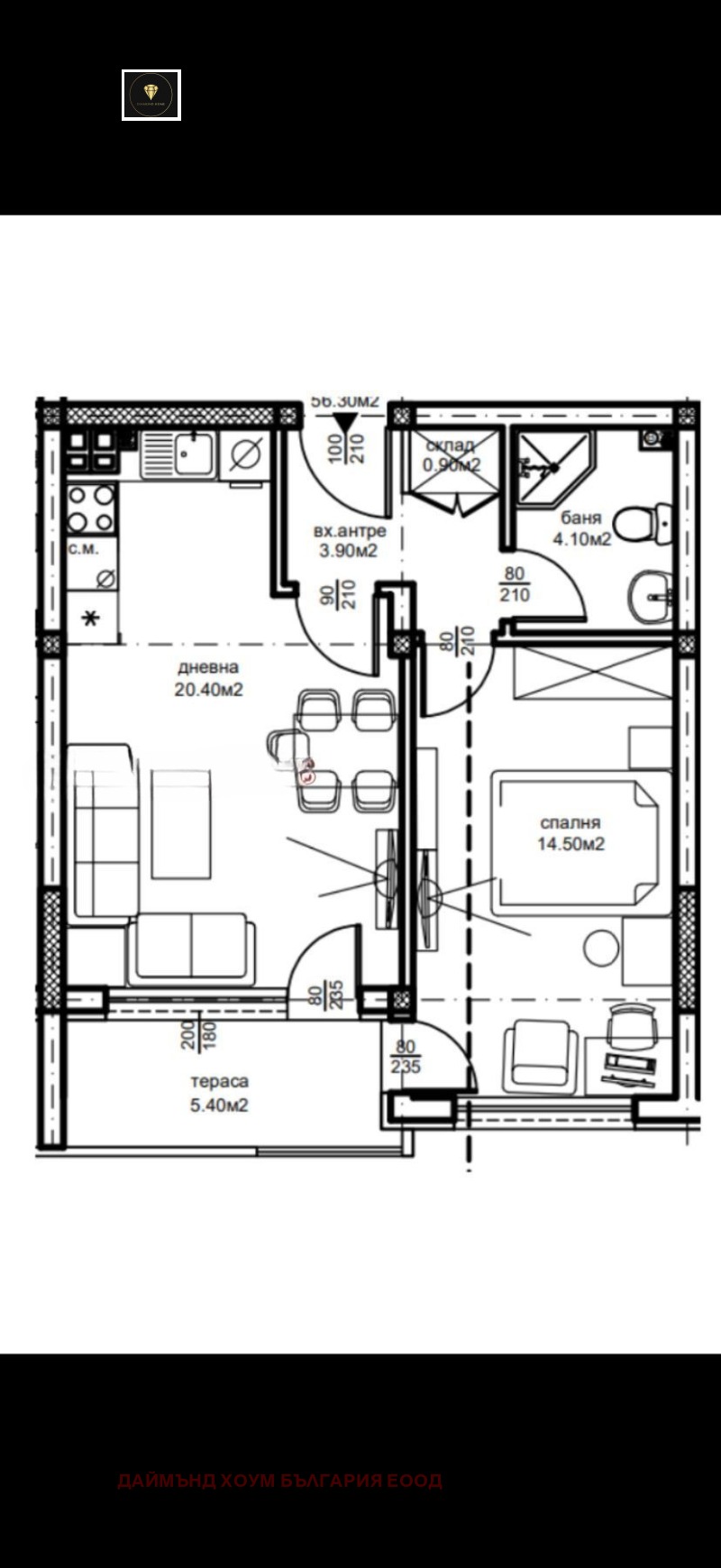 Satılık  1 yatak odası Plovdiv , Yujen , 62 metrekare | 83404048 - görüntü [9]