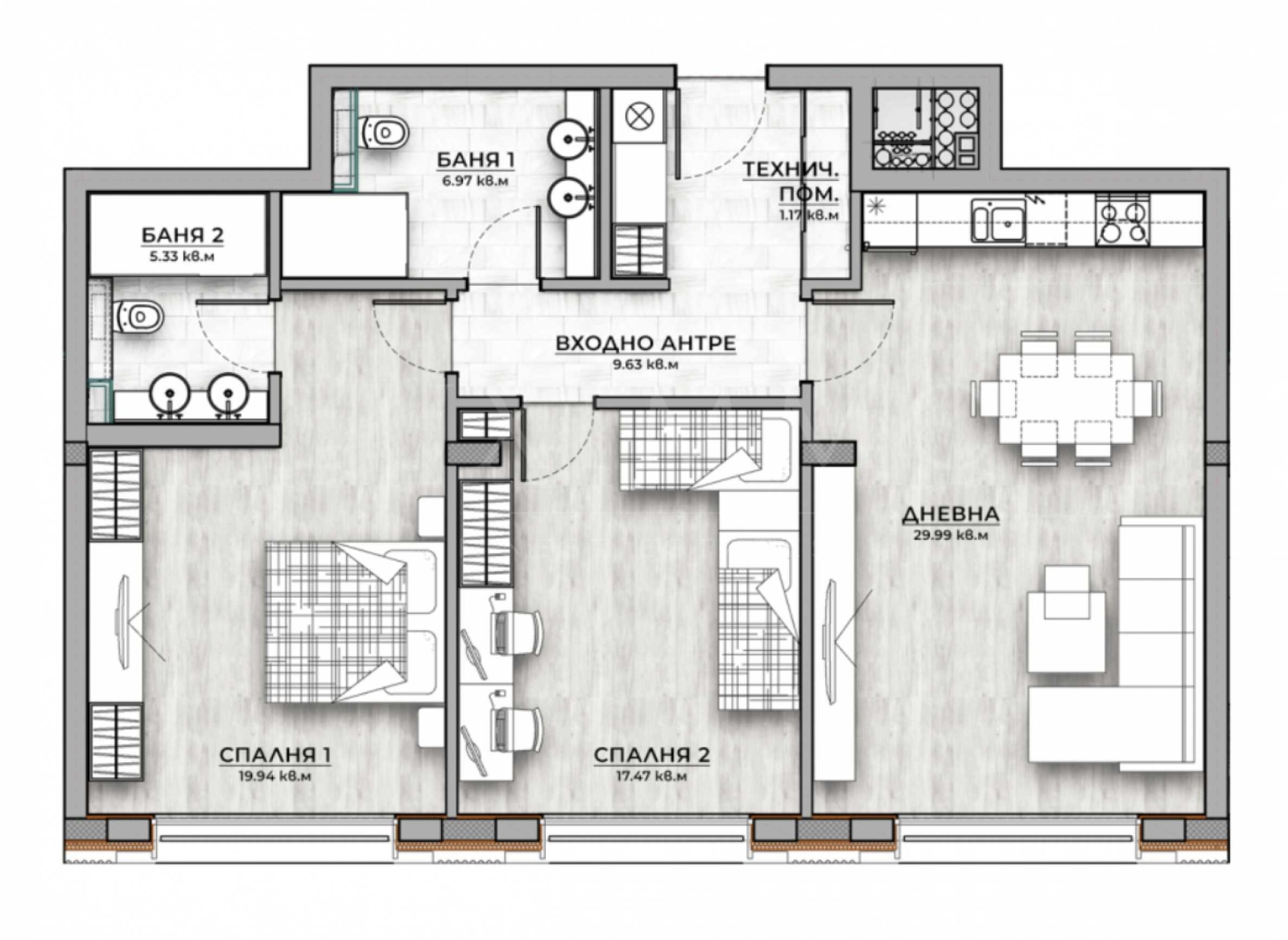 Продава 3-СТАЕН, гр. София, Кръстова вада, снимка 3 - Апартаменти - 51445154