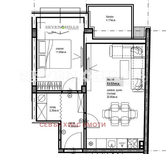 Na sprzedaż  1 sypialnia Plowdiw , Kamenica 1 , 69 mkw | 99613063 - obraz [2]