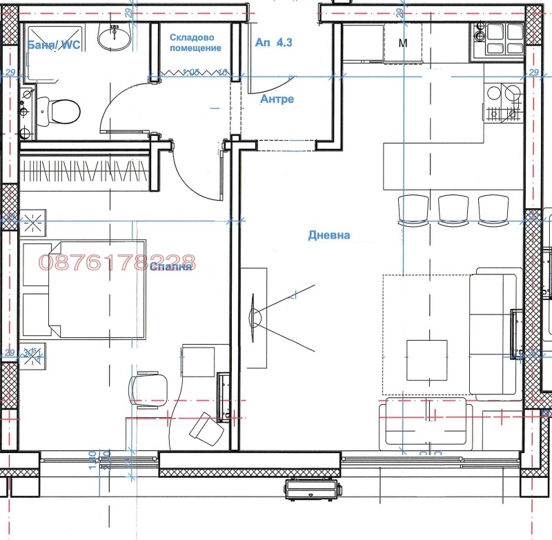 Zu verkaufen  1 Schlafzimmer Sofia , Zentar , 63 qm | 66087718 - Bild [13]