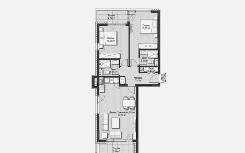 Продава 3-СТАЕН в град София, Кръстова вада - 122 кв.м / 435 000 € » 850 786.05 лв., КАЛИСТА ЕСТЕЙТ ООД