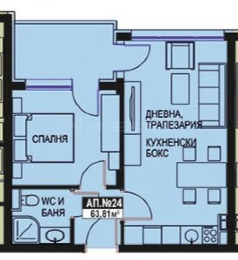 En venta  1 dormitorio región Burgas , Pomorie , 63 metros cuadrados | 42562951 - imagen [2]