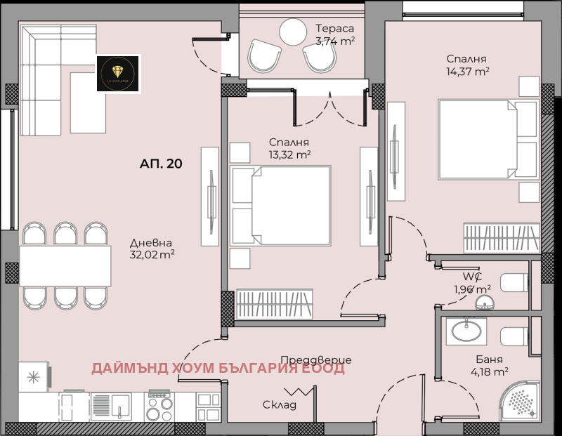 In vendita  2 camere da letto Plovdiv , Hristo Smirnenski , 104 mq | 62356527 - Immagine [2]