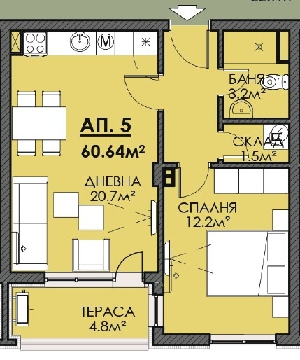 Te koop  1 slaapkamer Burgas , Meden rudnik - zona V , 61 m² | 44671126 - afbeelding [2]