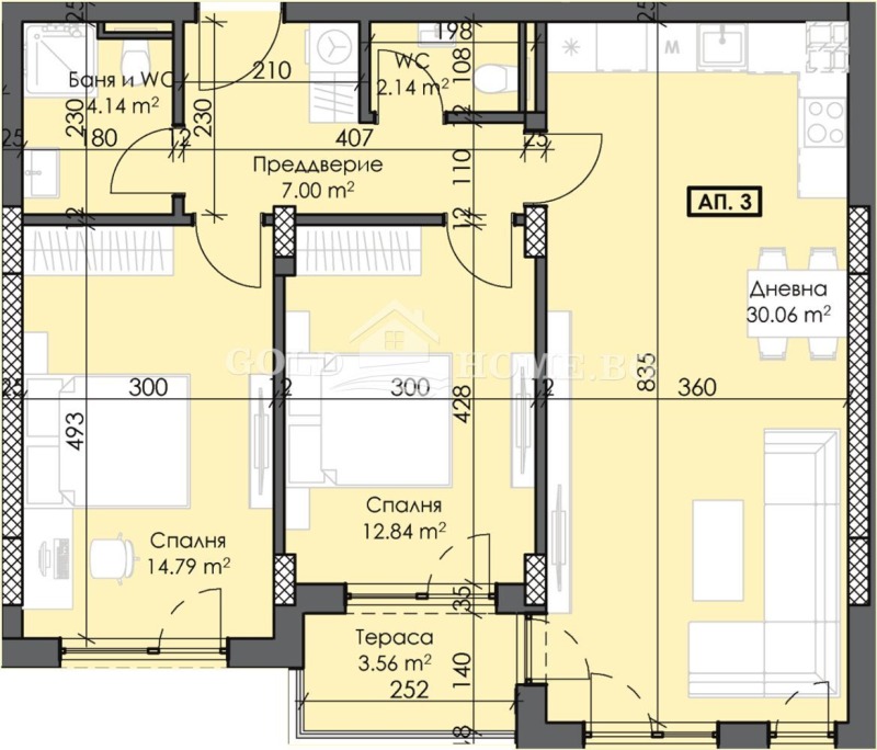 Продава 3-СТАЕН, гр. Пловдив, Тракия, снимка 3 - Aпартаменти - 49390757