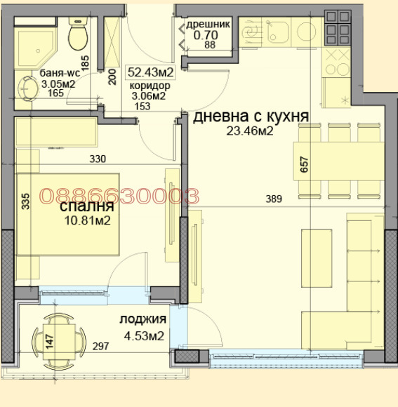 À venda  1 quarto Varna , Pobeda , 63 m² | 46392052 - imagem [13]