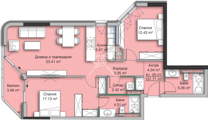 Продава 3-СТАЕН в град София, Кръстова вада - 124 кв.м / 360 619 € » 705 309.46 лв., ЕКС НВД ООД