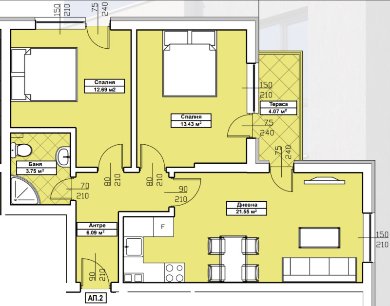 Till salu  2 sovrum Blagoevgrad , Osvobojdenie , 107 kvm | 61776998