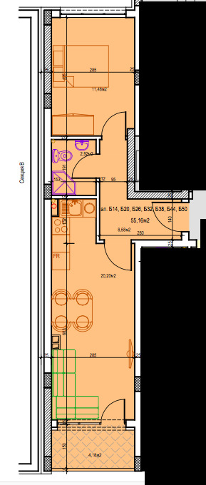 Zu verkaufen  1 Schlafzimmer Stara Zagora , Tri tschutschura - zentar , 69 qm | 36437999 - Bild [3]