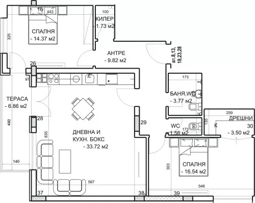 Продава 3-СТАЕН, гр. Пловдив, Младежки Хълм, снимка 2 - Апартаменти - 52709659