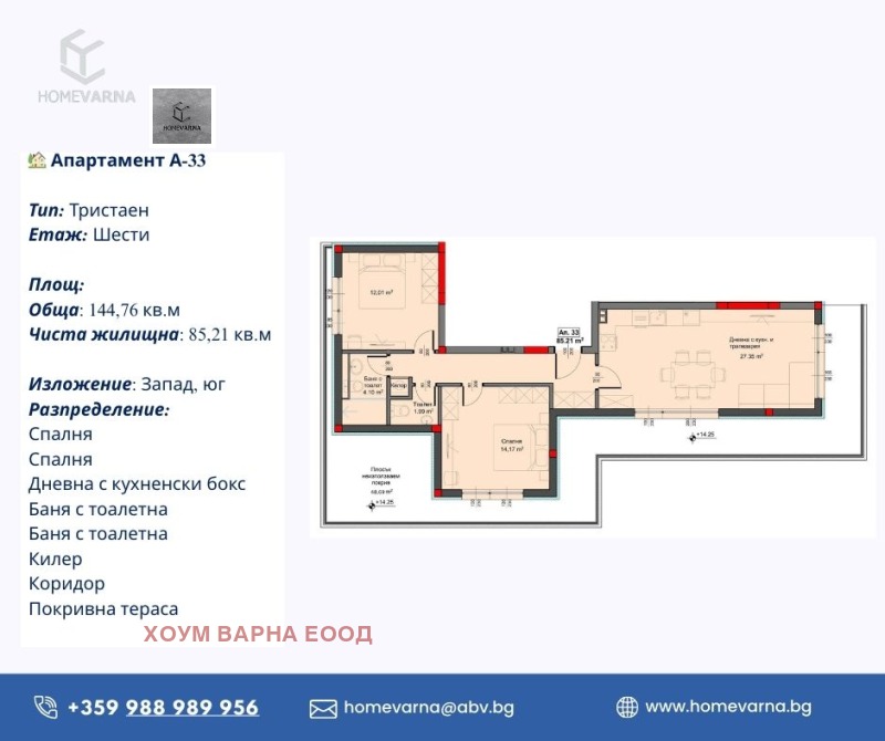 Продава 3-СТАЕН, гр. Варна, Аспарухово, снимка 4 - Апартаменти - 53409073