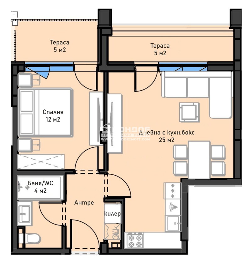 Продава 2-СТАЕН, гр. Пловдив, Остромила, снимка 3 - Апартаменти - 52934611
