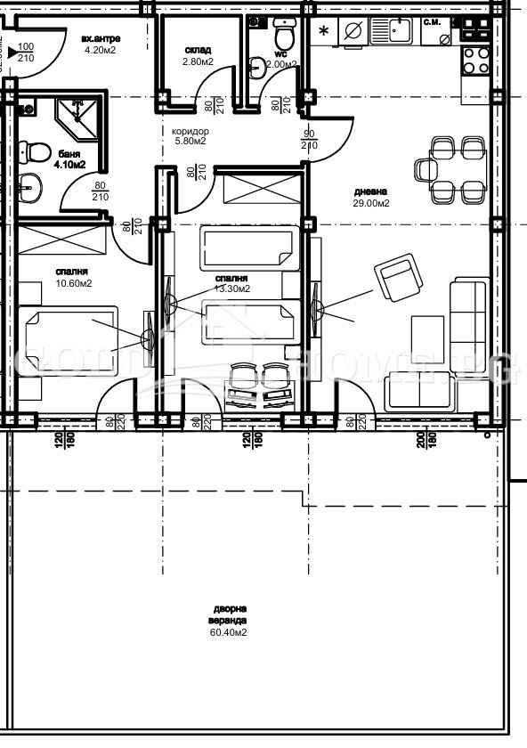 Satılık  2 yatak odası Plovdiv , Ostromila , 111 metrekare | 74355363 - görüntü [7]