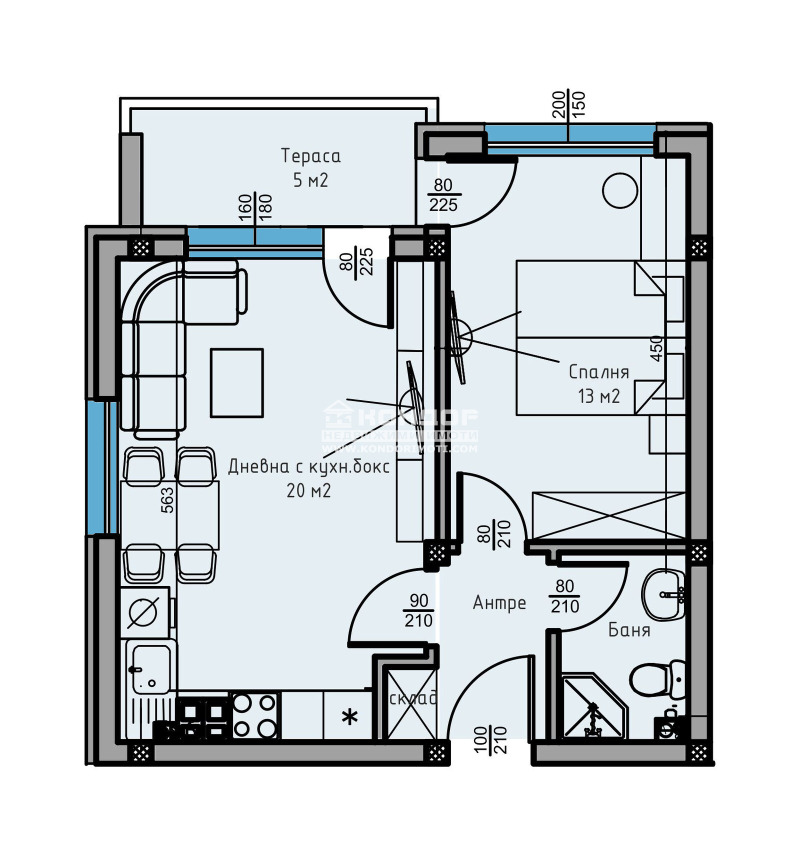 Myytävänä  1 makuuhuone Plovdiv , Ostromila , 61 neliömetriä | 60559649 - kuva [2]