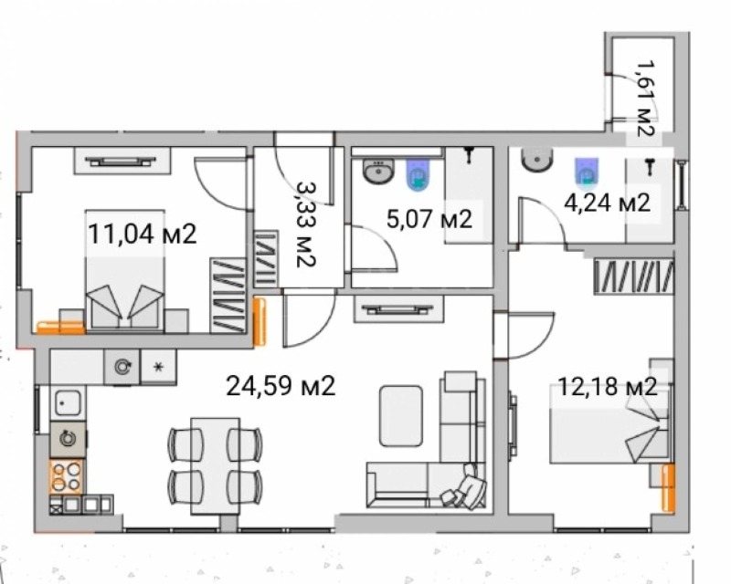 À vendre  2 chambres Sofia , Malinova dolina , 93 m² | 31984847 - image [2]