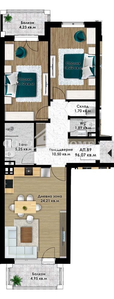 De vânzare  2 dormitoare Plovdiv , Comatevo , 110 mp | 47653062 - imagine [3]