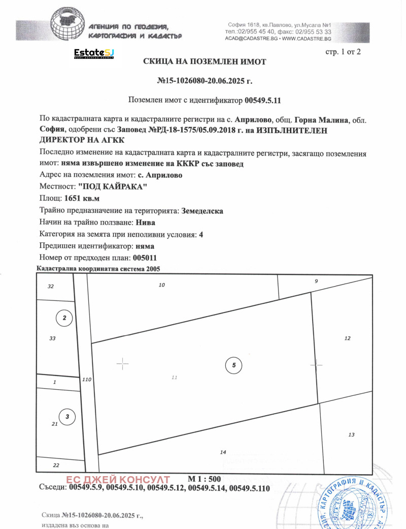 Til salg  Jord region Sofia , Aprilovo , 12.1 dka | 21966157 - billede [2]