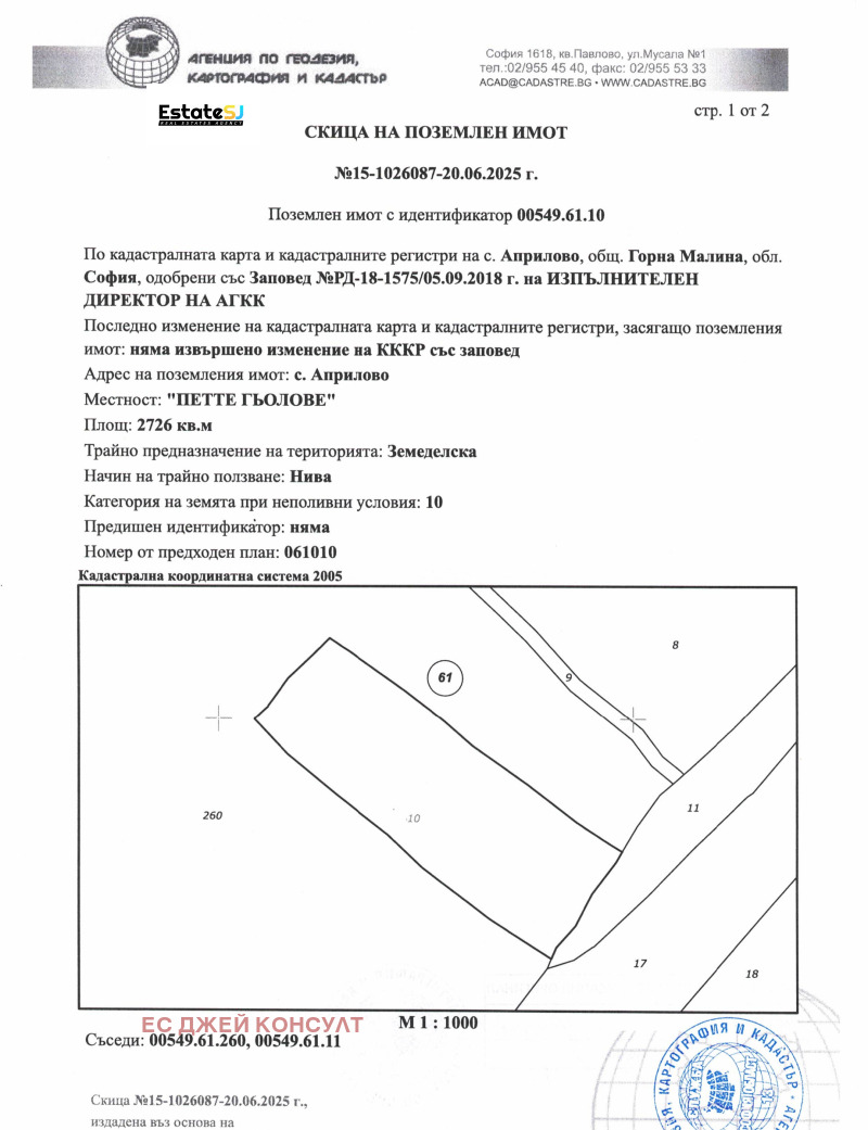 Til salg  Jord region Sofia , Aprilovo , 12.1 dka | 21966157
