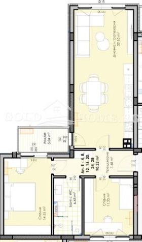 Продаја  2 спаваће собе Пловдив , Гагарин , 103 м2 | 82808083 - слика [4]