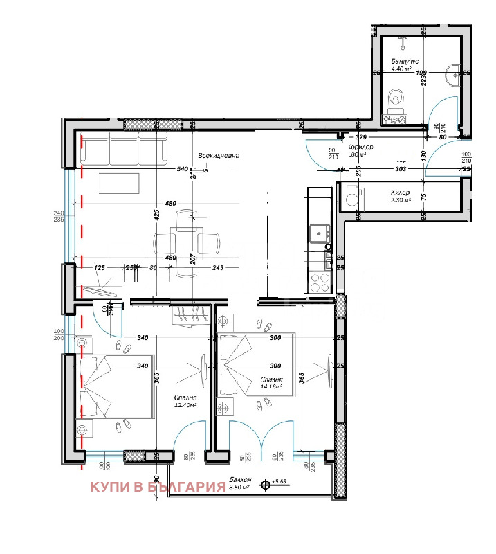 Eladó  2 hálószobás Varna , Kajsieva gradina , 86 négyzetméter | 57459149