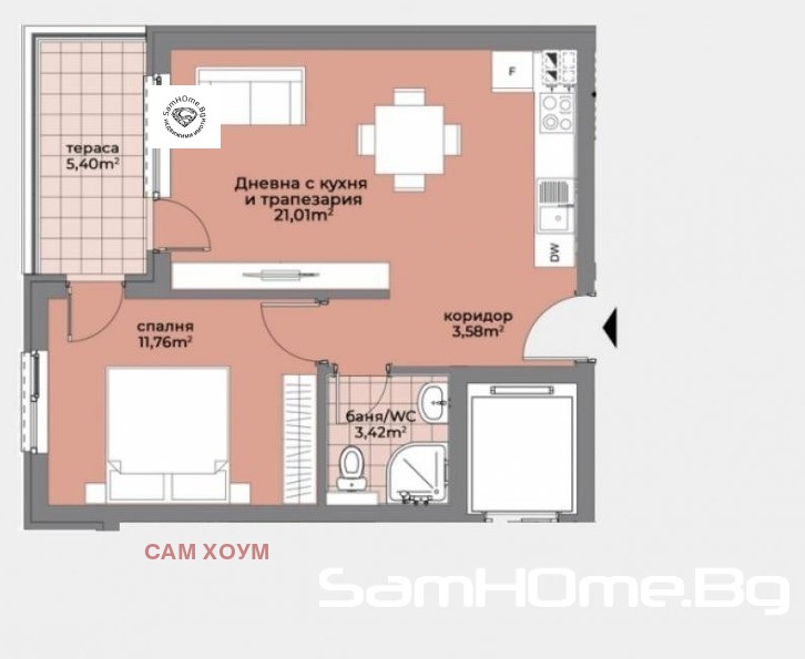 En venta  1 dormitorio Varna , Pogrebi , 62 metros cuadrados | 15196910 - imagen [3]