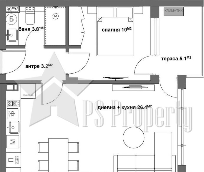 Eladó  1 hálószoba Stara Zagora , Ajazmoto , 67 négyzetméter | 33464503 - kép [2]