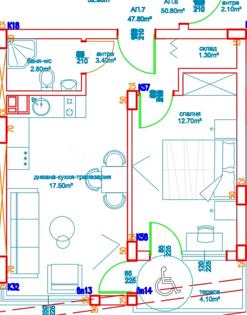 Zu verkaufen  1 Schlafzimmer Burgas , Slawejkow , 54 qm | 23771199