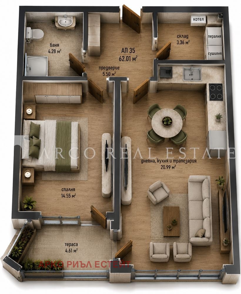 Продава 2-СТАЕН, гр. София, Малинова долина, снимка 4 - Апартаменти - 55626352