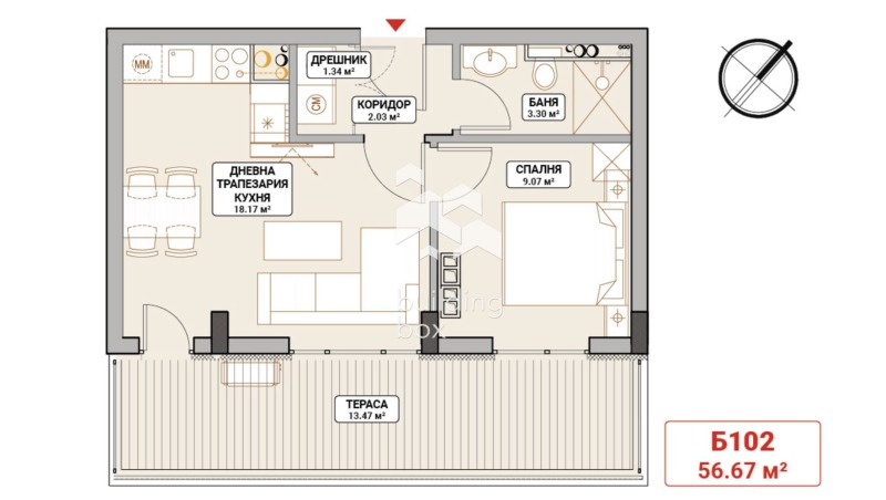 In vendita  1 camera da letto Sofia , Mladost 4 , 68 mq | 50009454 - Immagine [2]