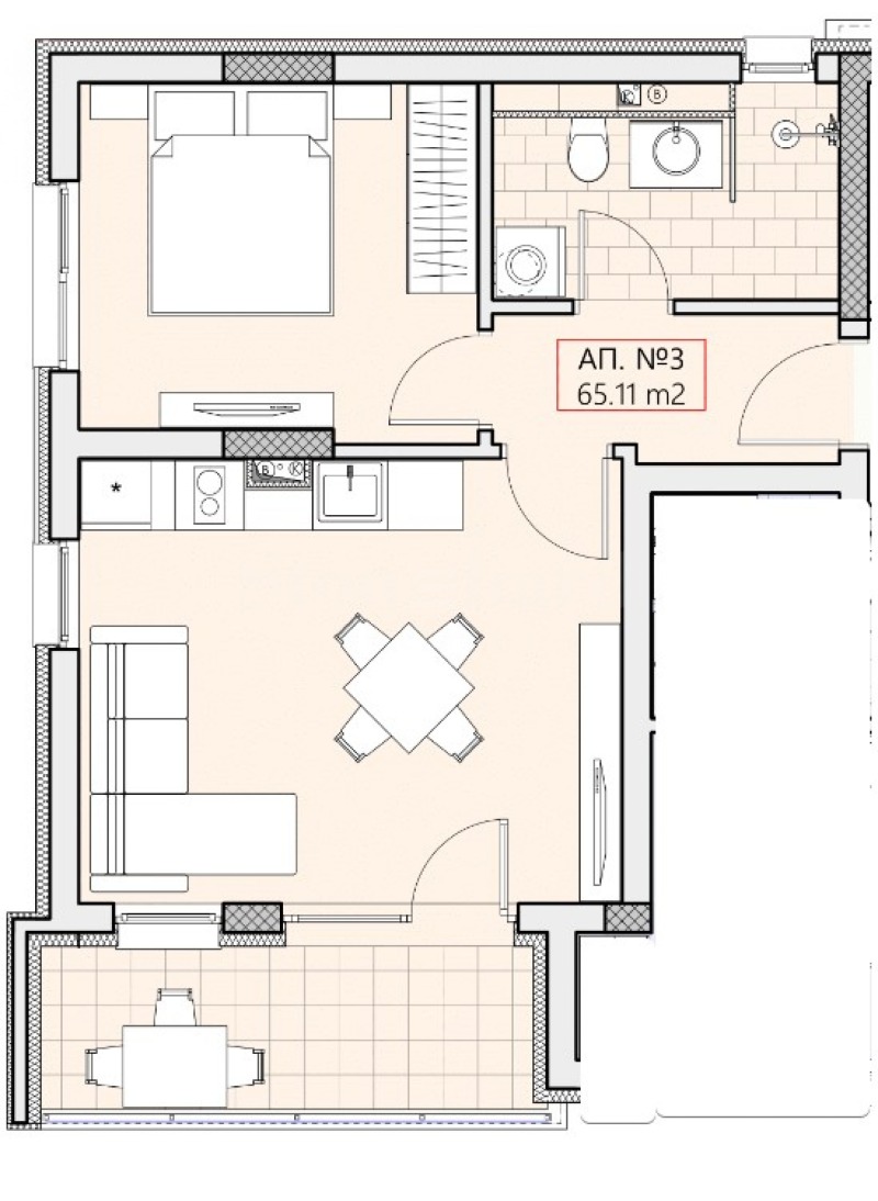 Продаја  1 спаваћа соба регион Бургас , Свети Влас , 65 м2 | 83568719 - слика [2]