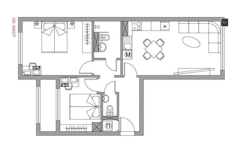 Satılık  2 yatak odası Sofia , Mladost 2 , 75 metrekare | 58073488 - görüntü [2]