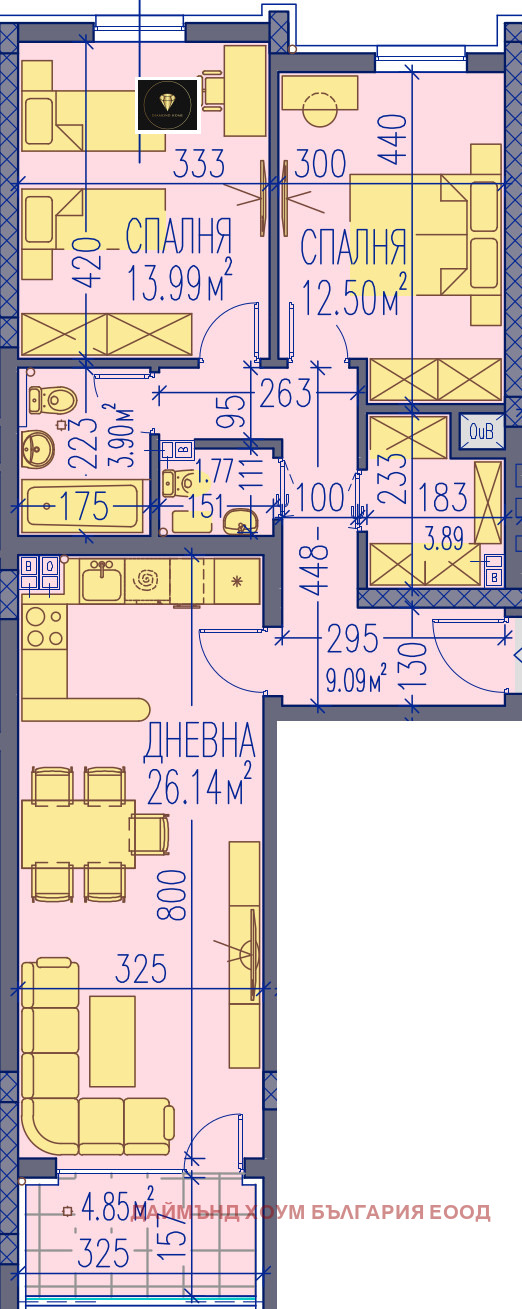 For Sale  2 bedroom Plovdiv , Trakiya , 109 sq.m | 92180040 - image [2]