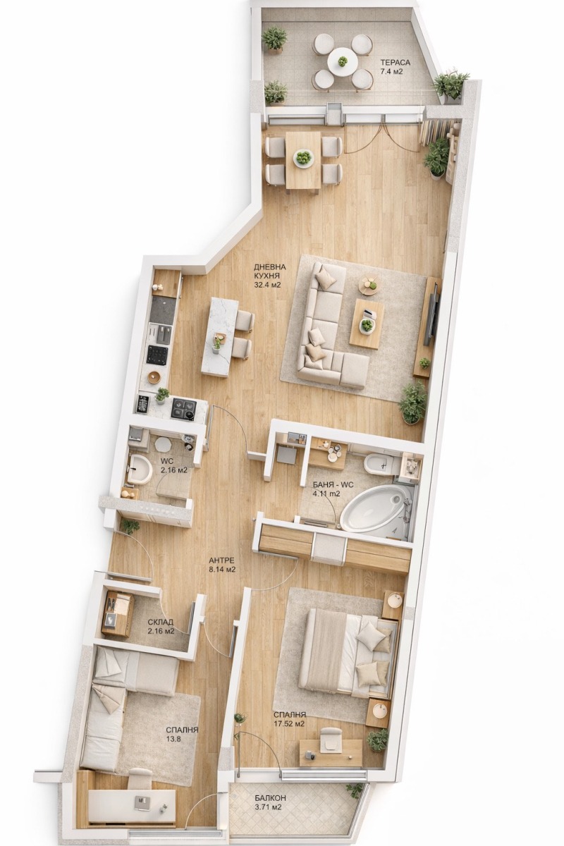 Продава 3-СТАЕН, гр. София, Кръстова вада, снимка 13 - Апартаменти - 53326731