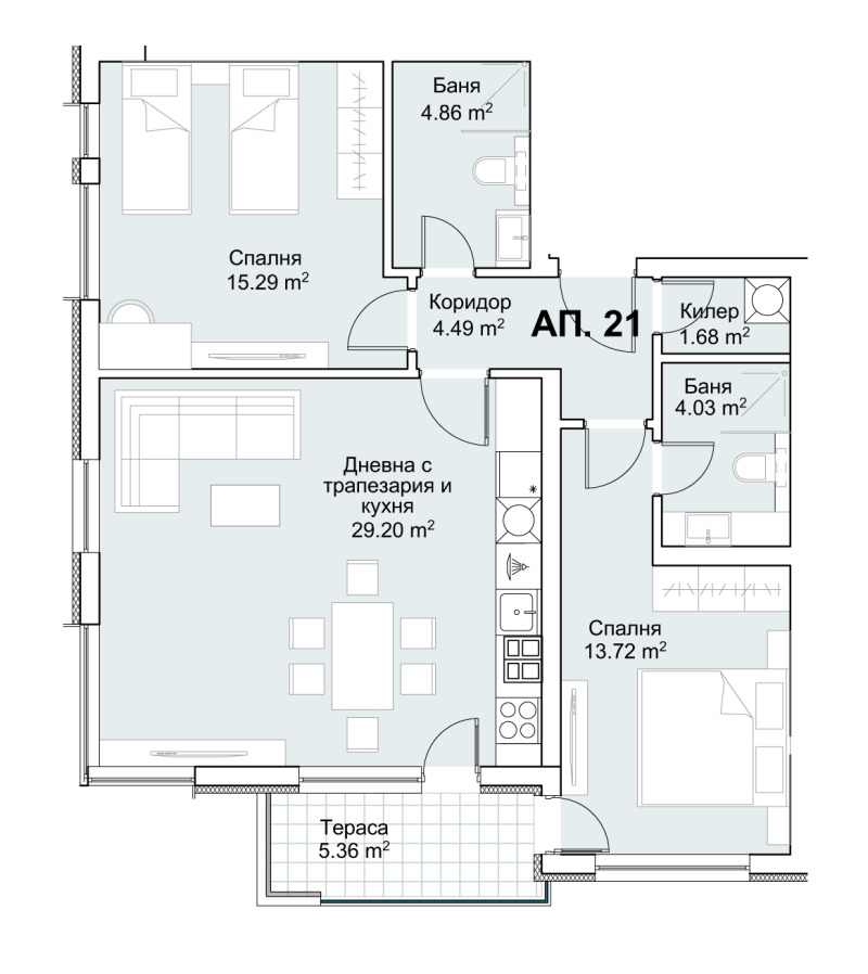 In vendita  2 camere da letto Sofia , Lozenets , 110 mq | 88481163 - Immagine [3]