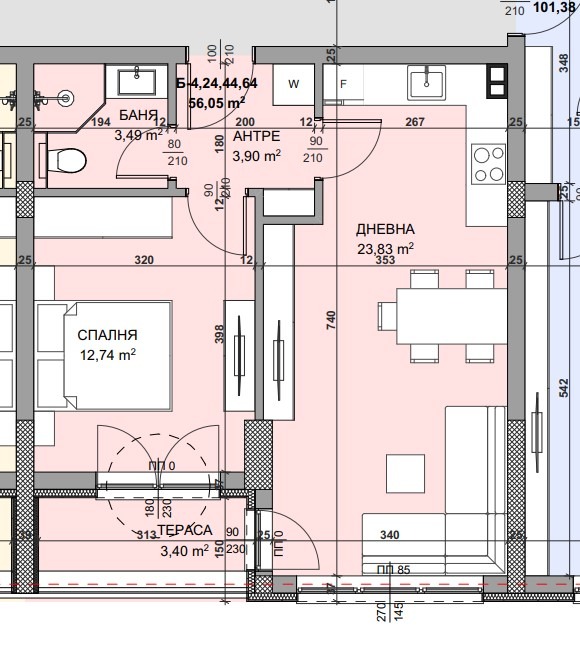 Na prodej  1 ložnice Varna , Vladislav Varnenčik 1 , 64 m2 | 24116089