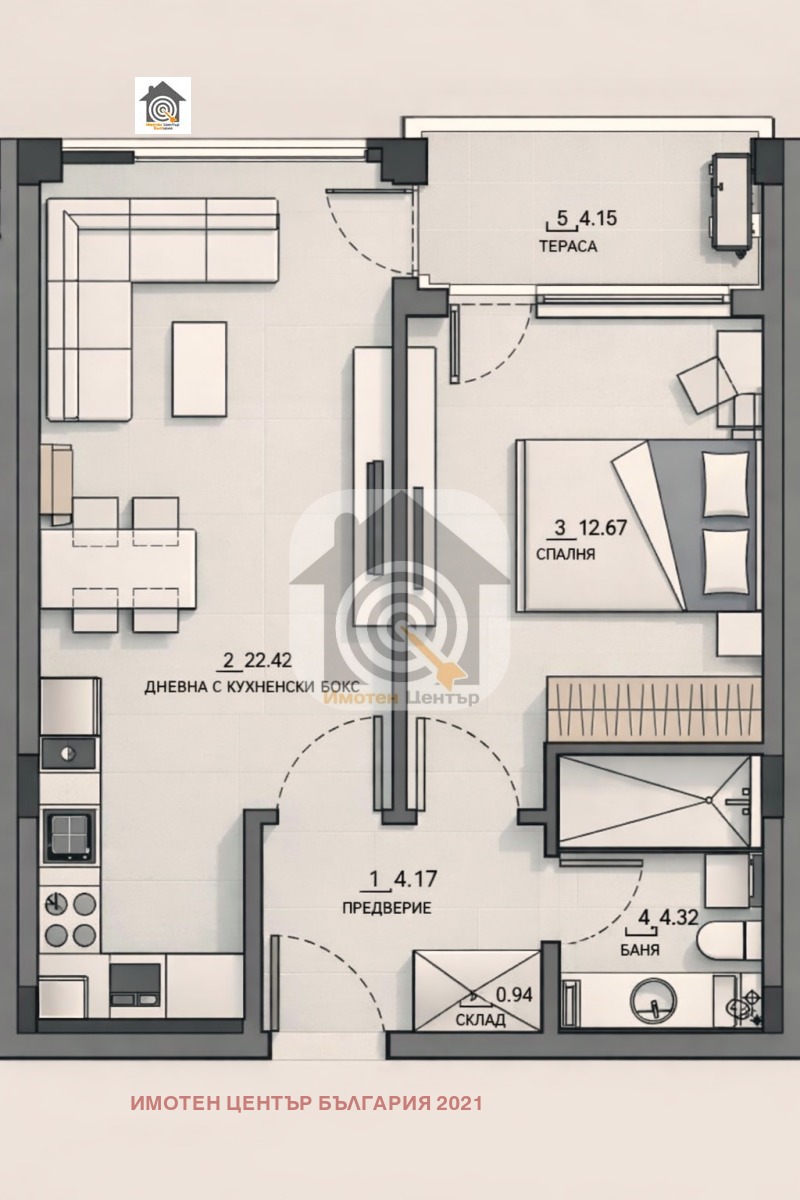 Продава 2-СТАЕН, гр. София, Малинова долина, снимка 9 - Апартаменти - 53564516