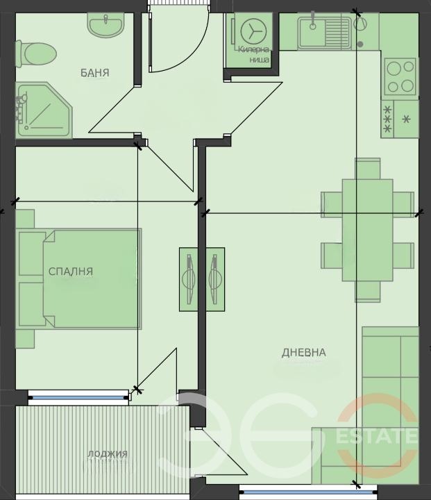 Til salgs  1 soverom Varna , Kajsieva gradina , 50 kvm | 55120318 - bilde [3]