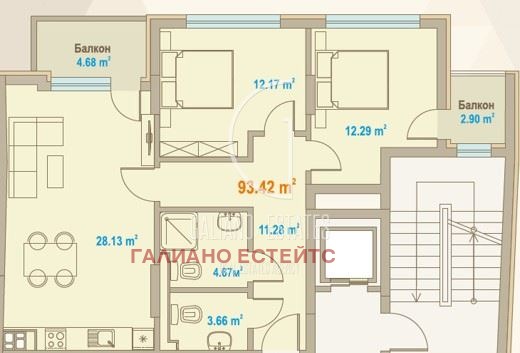Продава 3-СТАЕН, гр. София, Зона Б-19, снимка 4 - Апартаменти - 52652624