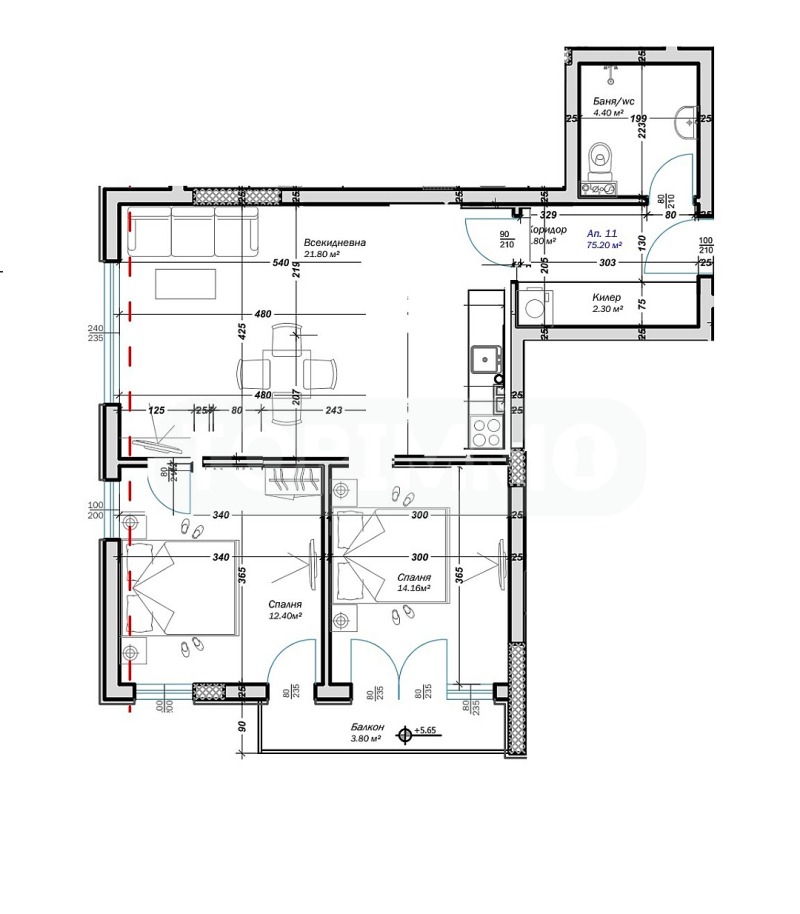 Zu verkaufen  2 Schlafzimmer Warna , Kajsiewa gradina , 86 qm | 36885802 - Bild [4]