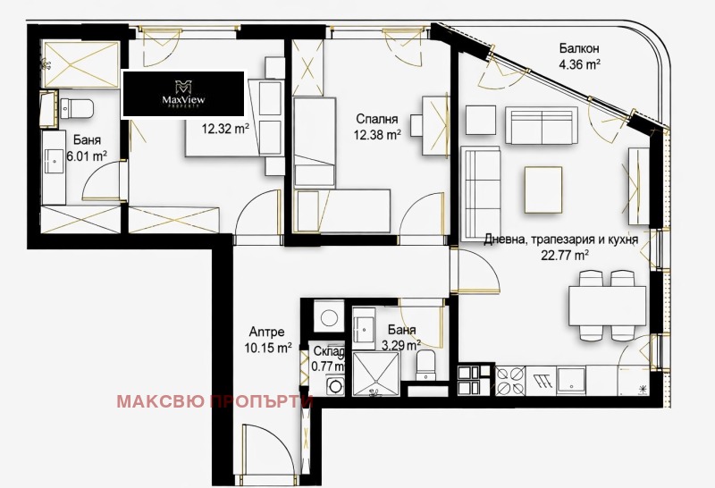 Продава 3-СТАЕН, гр. София, Витоша, снимка 3 - Апартаменти - 53029608