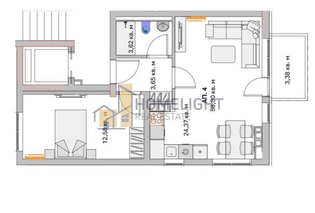 Продаја  1 спаваћа соба Софија , Малинова долина , 76 м2 | 50701657 - слика [5]