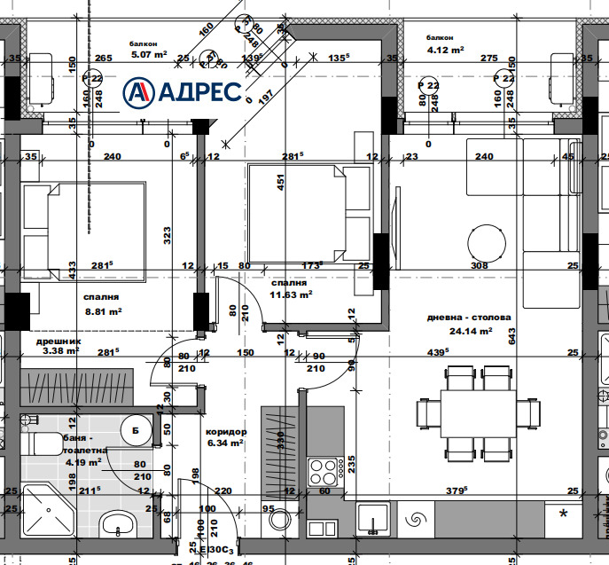 Продава 3-СТАЕН, гр. Стара Загора, Три чучура - север, снимка 2 - Aпартаменти - 46706308