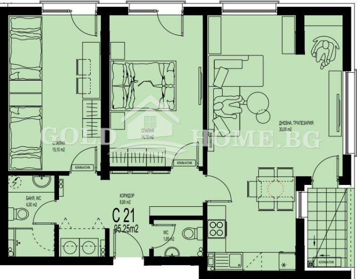 Продава 3-СТАЕН, гр. Пловдив, Христо Смирненски, снимка 4 - Апартаменти - 55920525