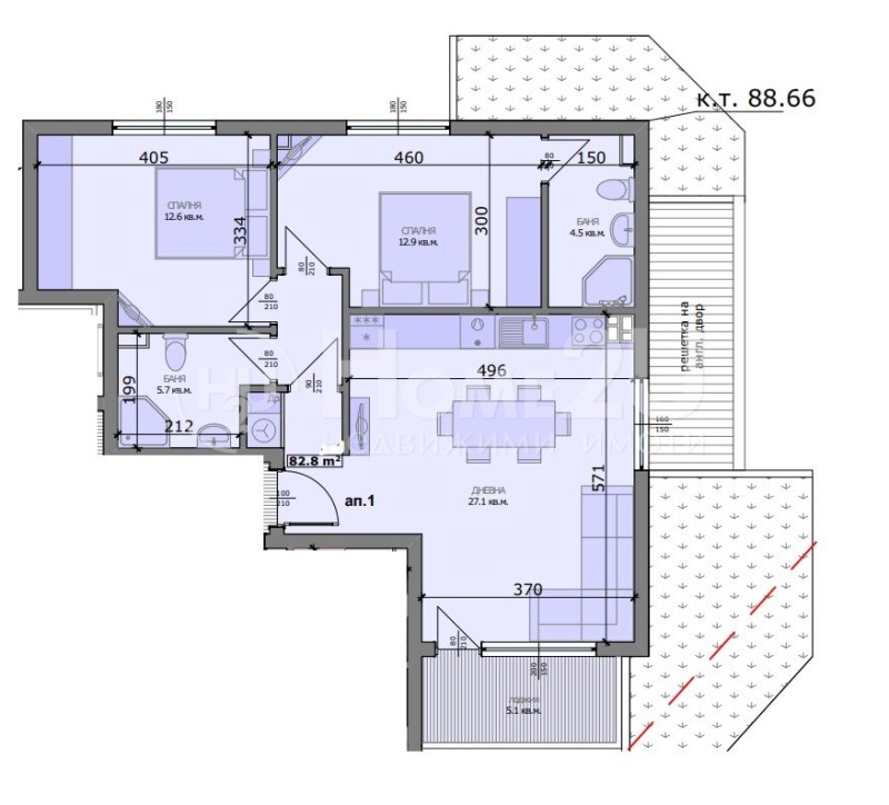 Продава 3-СТАЕН, гр. Варна, м-т Долна Трака, снимка 1 - Aпартаменти - 49182616