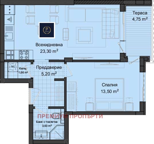 En venta  1 dormitorio Plovdiv , Gagarin , 72 metros cuadrados | 47619127 - imagen [3]