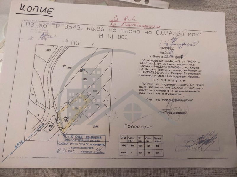 Продава  Парцел град Варна , м-т Манастирски рид , 900 кв.м | 26023407 - изображение [2]