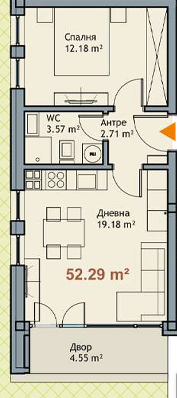 Till salu  1 sovrum Varna , m-t Alen mak , 52 kvm | 50507134 - bild [4]
