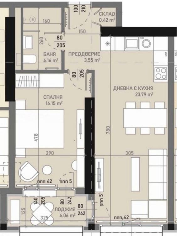 Satılık  1 yatak odası Sofia , Banişora , 72 metrekare | 63456995